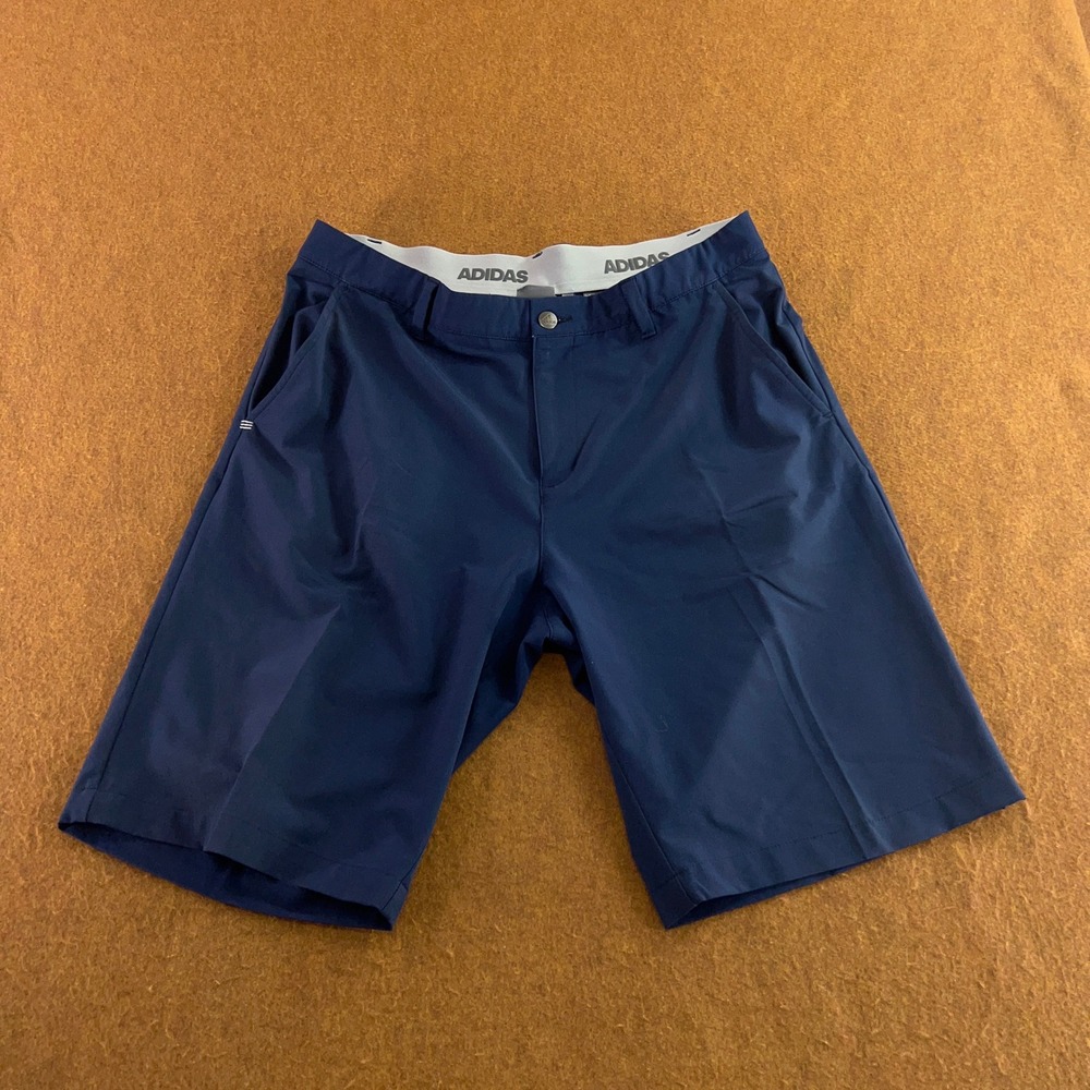 Adidas Mens 34 Navy Blue Performance Stretch Golf Shorts